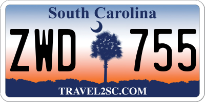 SC license plate ZWD755