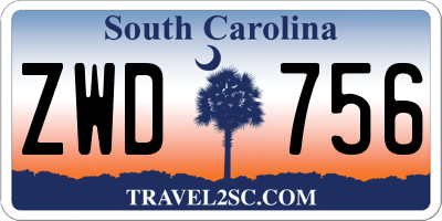 SC license plate ZWD756