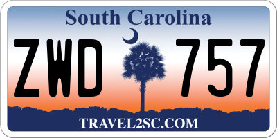 SC license plate ZWD757