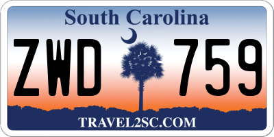 SC license plate ZWD759