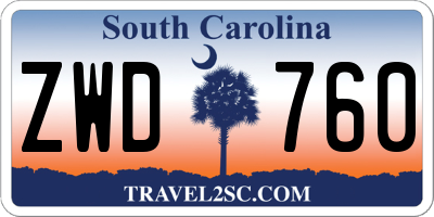 SC license plate ZWD760