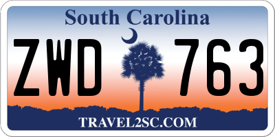 SC license plate ZWD763