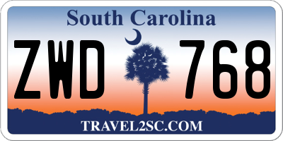 SC license plate ZWD768