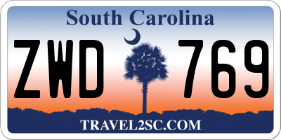 SC license plate ZWD769