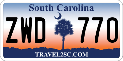 SC license plate ZWD770