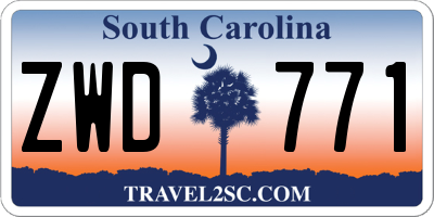 SC license plate ZWD771