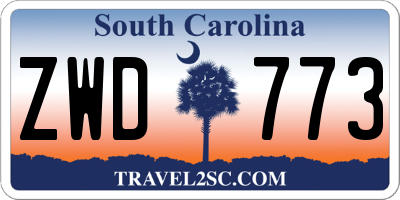 SC license plate ZWD773