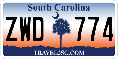 SC license plate ZWD774