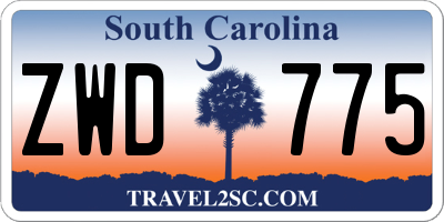 SC license plate ZWD775