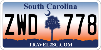 SC license plate ZWD778