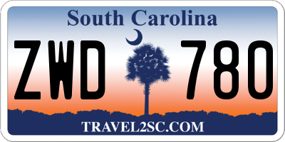 SC license plate ZWD780