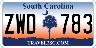 SC license plate ZWD783