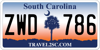 SC license plate ZWD786
