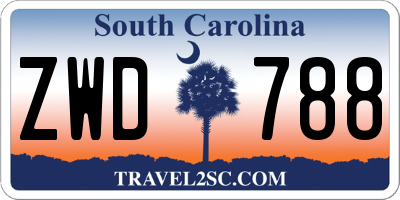 SC license plate ZWD788