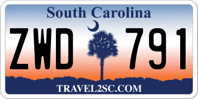 SC license plate ZWD791