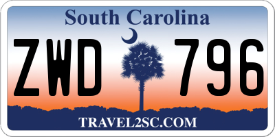 SC license plate ZWD796