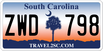 SC license plate ZWD798