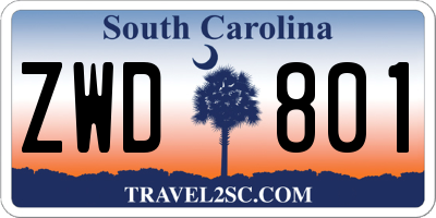 SC license plate ZWD801