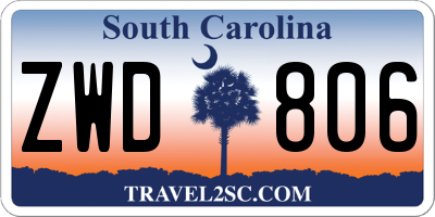 SC license plate ZWD806