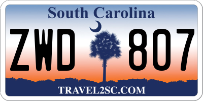 SC license plate ZWD807