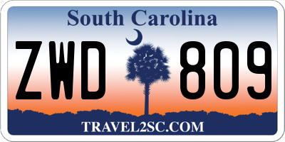SC license plate ZWD809