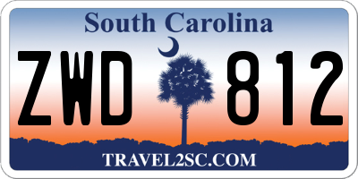 SC license plate ZWD812