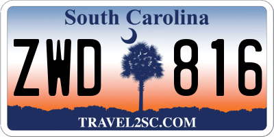SC license plate ZWD816