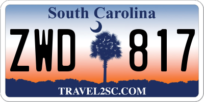 SC license plate ZWD817