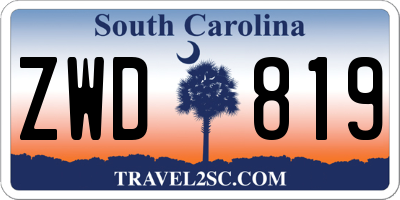 SC license plate ZWD819