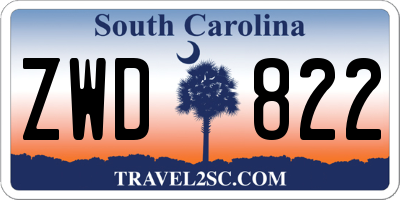 SC license plate ZWD822