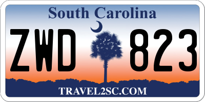 SC license plate ZWD823