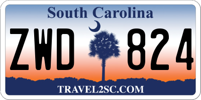 SC license plate ZWD824