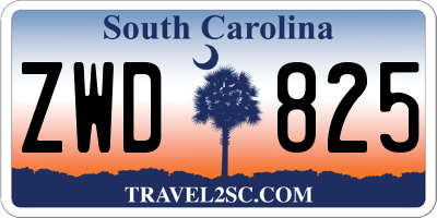 SC license plate ZWD825