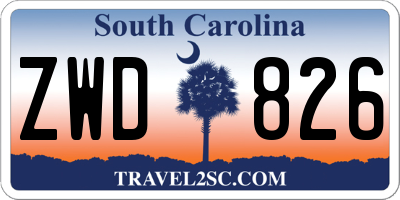 SC license plate ZWD826