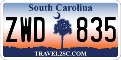 SC license plate ZWD835
