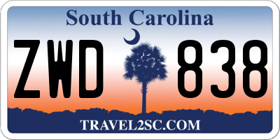 SC license plate ZWD838