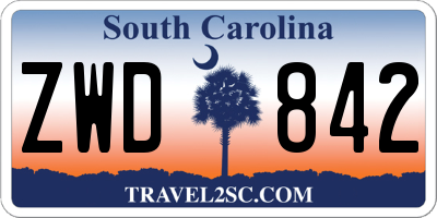 SC license plate ZWD842