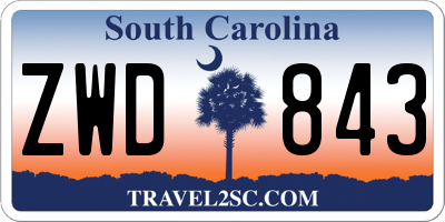 SC license plate ZWD843