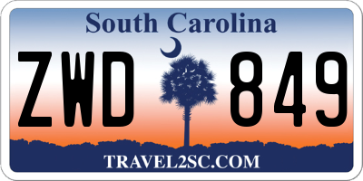SC license plate ZWD849