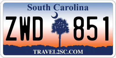 SC license plate ZWD851