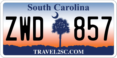 SC license plate ZWD857