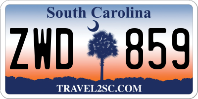 SC license plate ZWD859