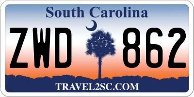 SC license plate ZWD862