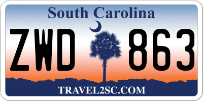 SC license plate ZWD863