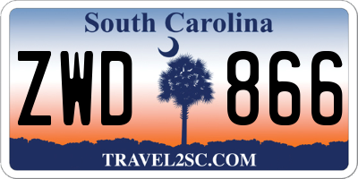 SC license plate ZWD866