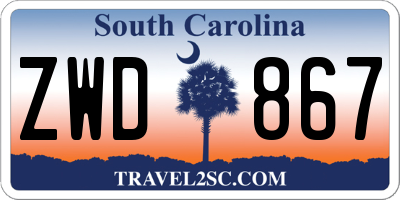 SC license plate ZWD867