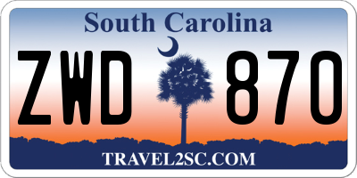 SC license plate ZWD870