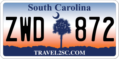 SC license plate ZWD872