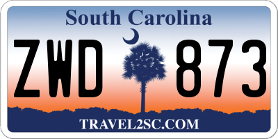 SC license plate ZWD873