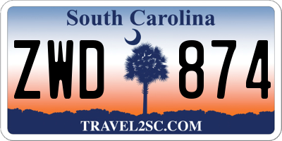 SC license plate ZWD874
